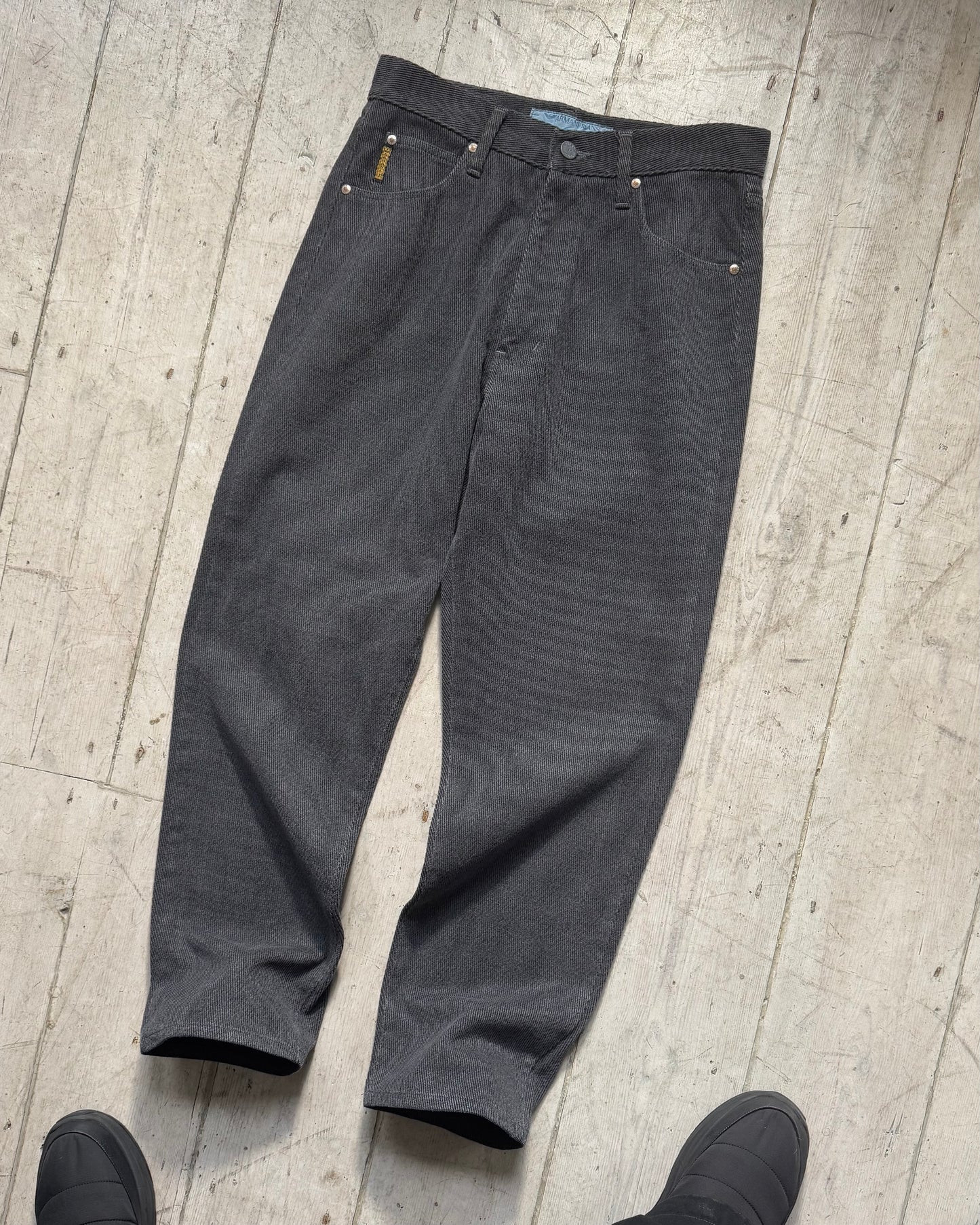 Early 2000s Eco-stone Diagonal Weave Textured Grey Pants / Trousers  (28~30)