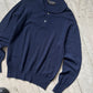 1989 Navy Round Neck / Peter Pan Neck Lightwieght Knit Jumper  (M~L)
