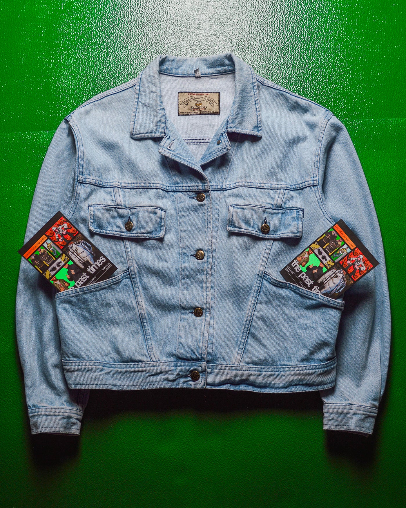 90s Washed Blue Panelled Denim Jacket (~M~)