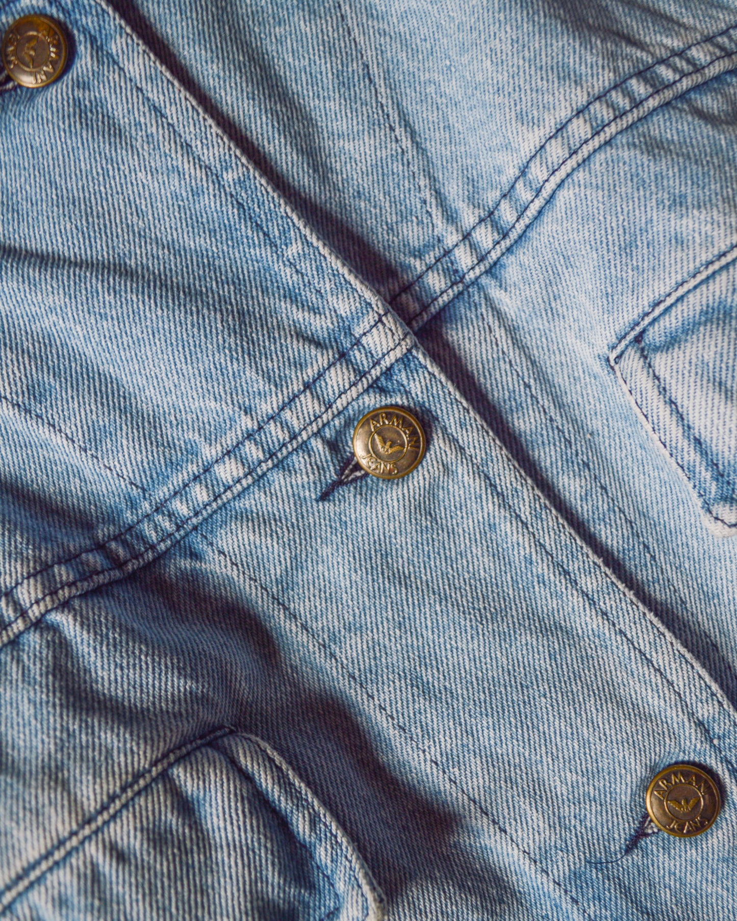 90s Washed Blue Panelled Denim Jacket (~M~)