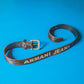 Early 2000s Deep Brown Pony Fur Engraved Logo Leather Belt (90105)