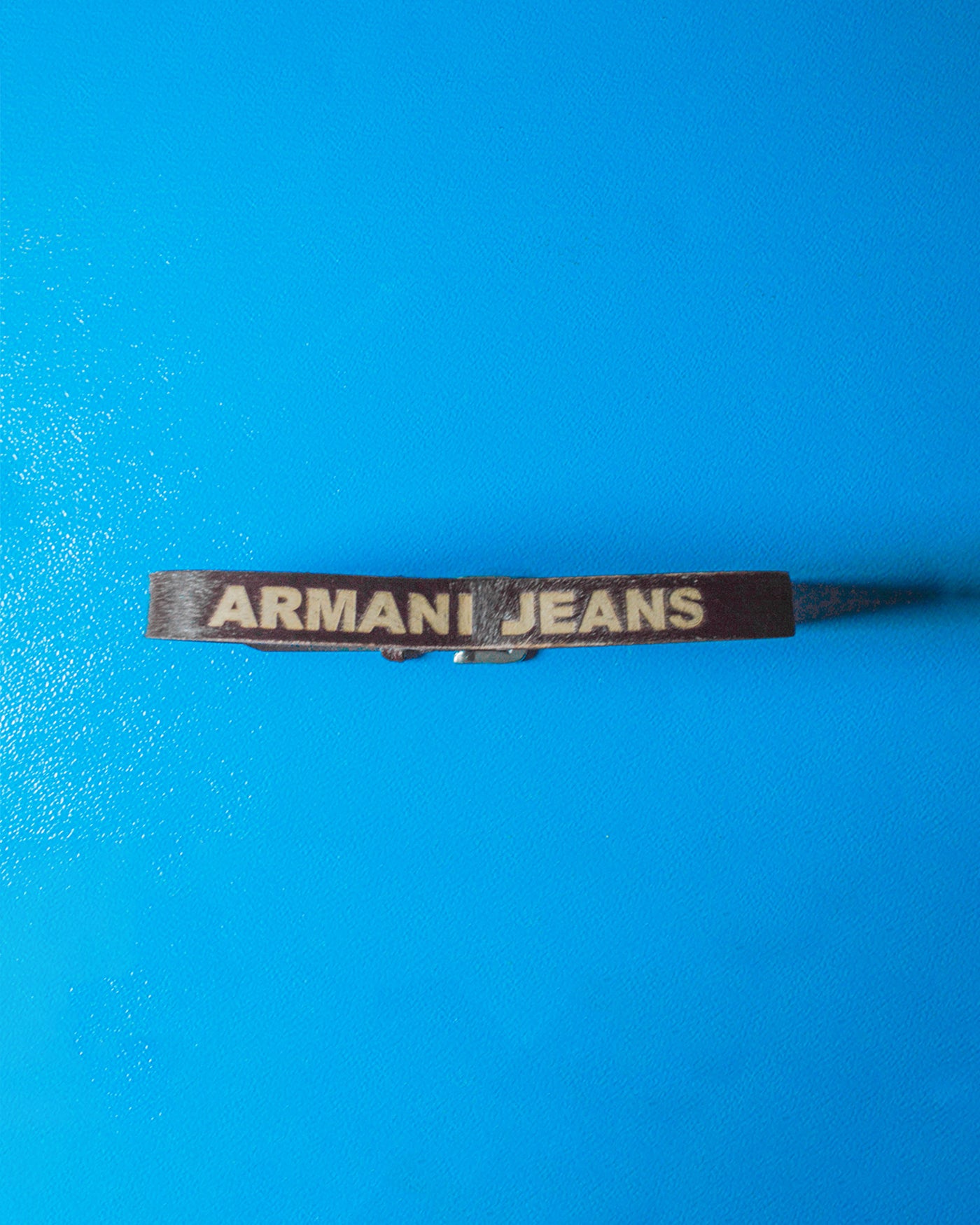 Early 2000s Deep Brown Pony Fur Engraved Logo Leather Belt (90105)