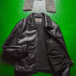 90s Detachable Collar Lined Leather Jacket (~L~)
