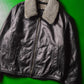 90s Detachable Collar Lined Leather Jacket (~L~)