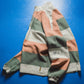 90s Washed Jeans Fabric Quarter Zip Striped Jumper (~XL~)