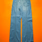 Light Wash Shifted Side Seam Asymmetrical Patch Pocket Jeans (~32~)
