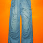 Light Wash Shifted Side Seam Asymmetrical Patch Pocket Jeans (~32~)