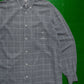90s Textured Flowy Grey Grid Shirt (M~L)
