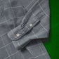 90s Textured Flowy Grey Grid Shirt (M~L)