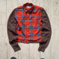 90s Red Plaid Contrast Body Wool Over Shirt  (S~M)