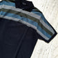 2006 Woven Panel Striped Polo Shirt / Top (S~M)