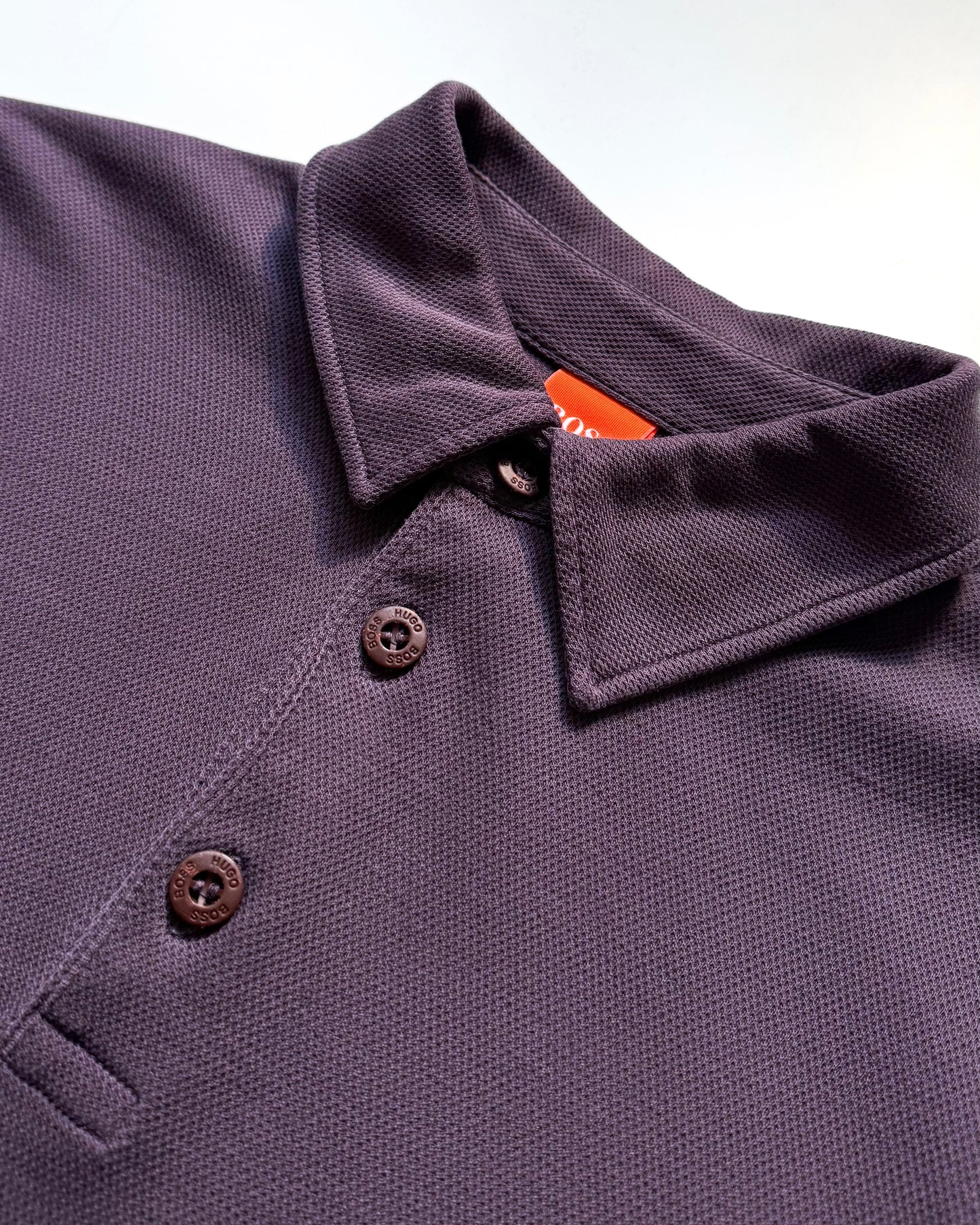 2000s Muted Egg Plant Tone Minimal Quarter Zip Long Sleeve Polo (~M~)