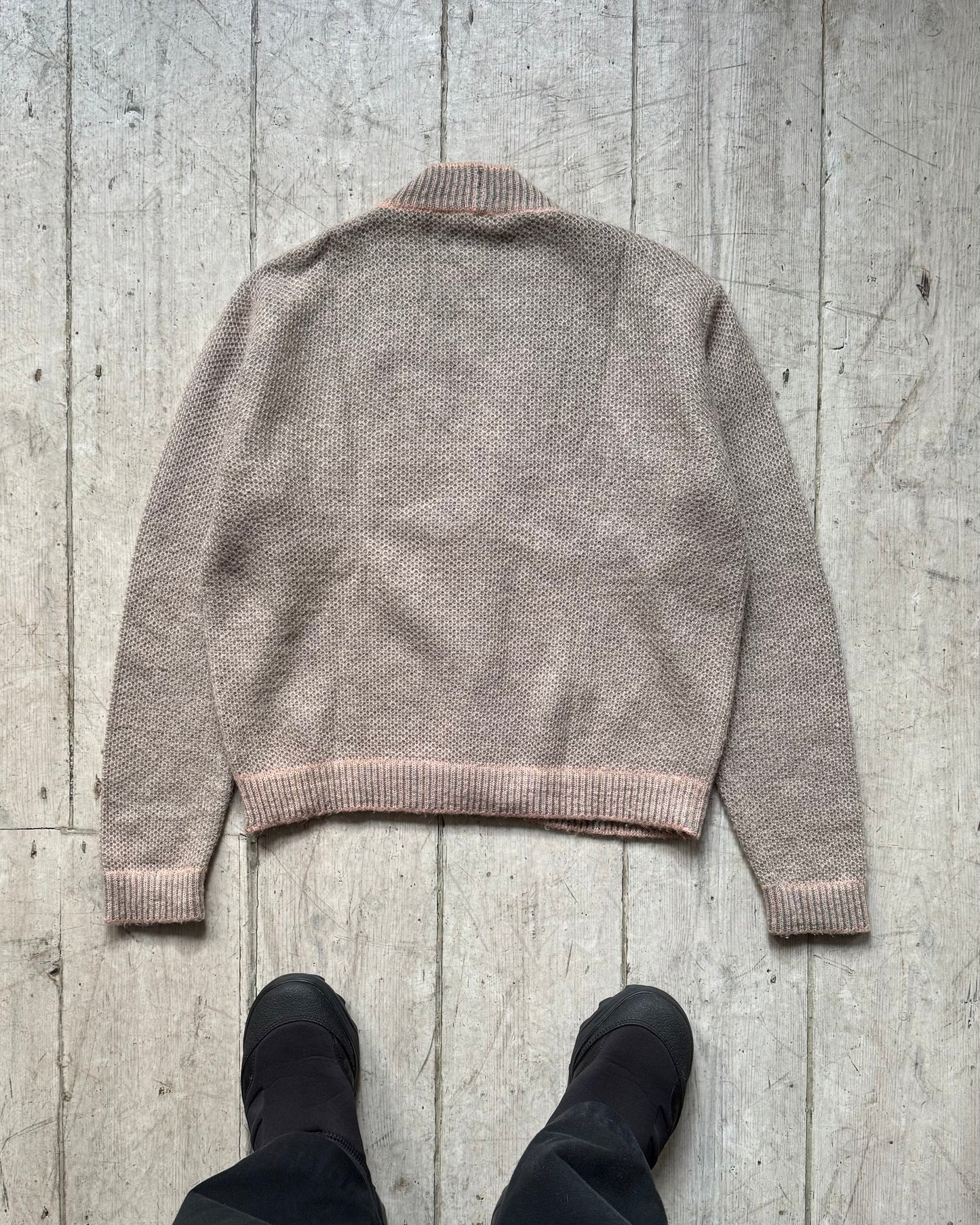 Scale Texture Blush / Grey Knit Jumper / Cardigan  (~S~)