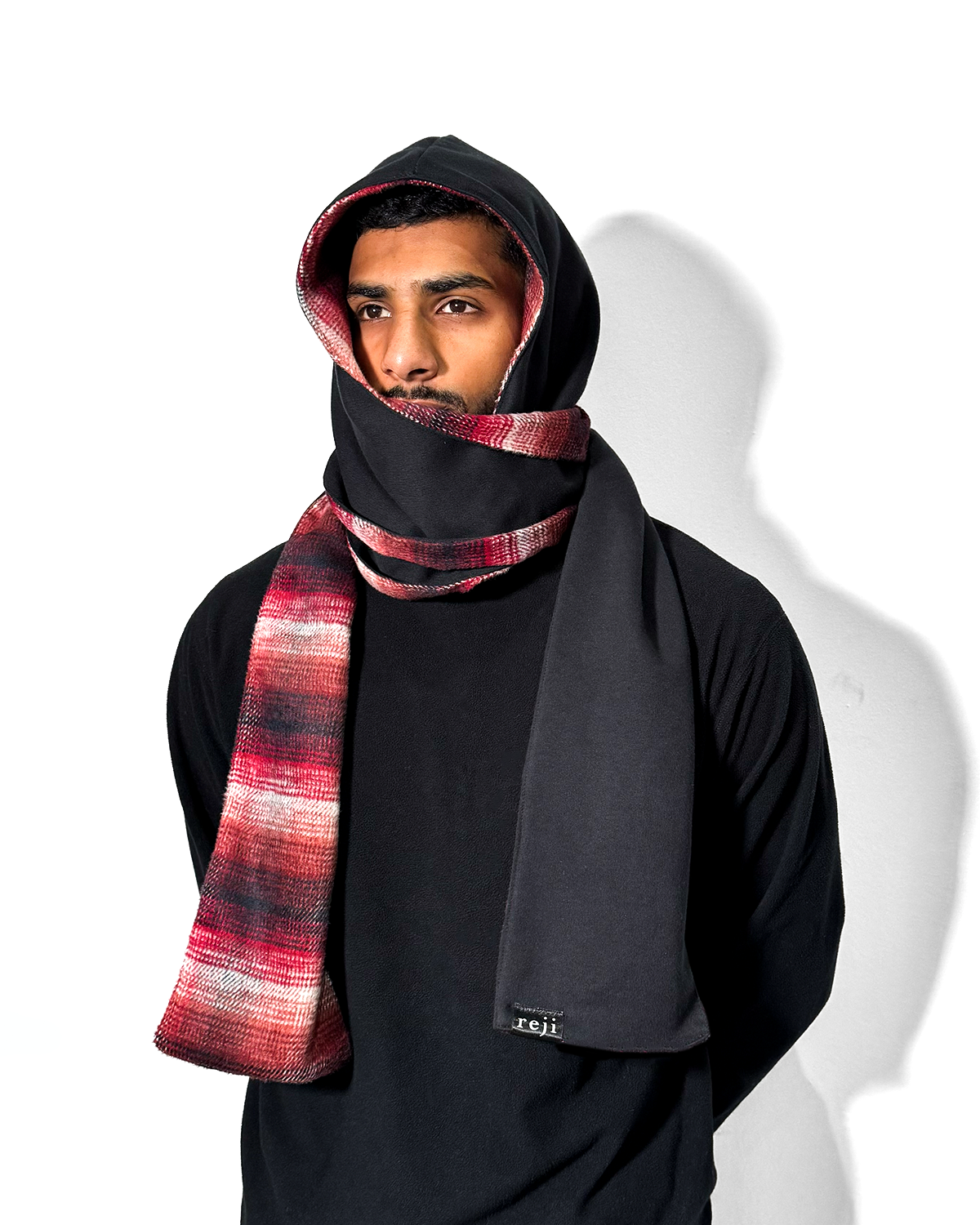Red Plaid / Black Reversible Scood Harf (OS)