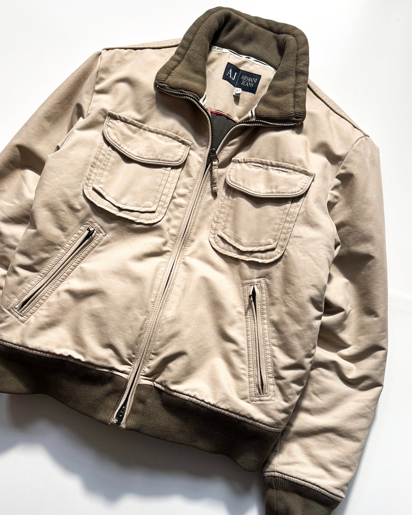 Beige Double Stacked Pocket Padded Work Jacket (~L~)