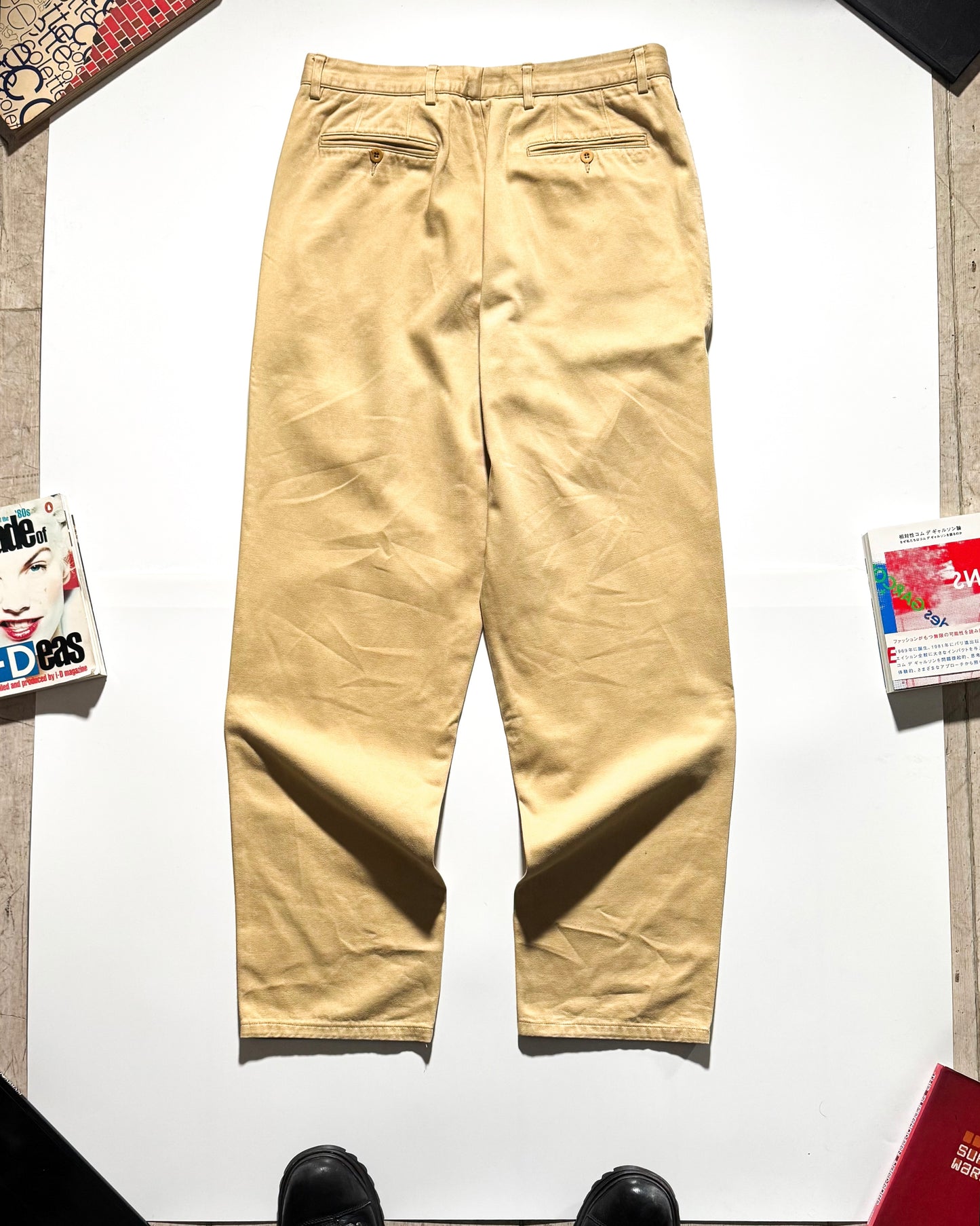 90s Beige Pleated Pants  (34~36)