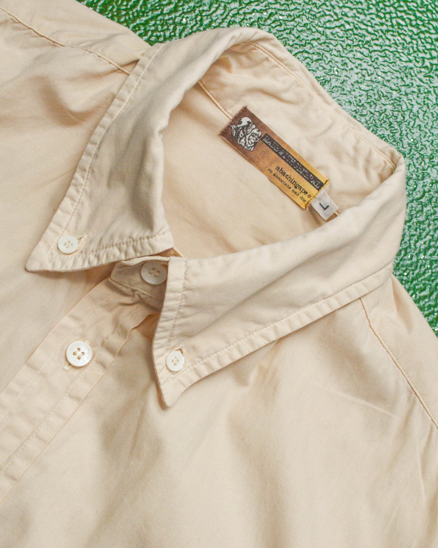 90s Brown Gradient Short-sleeve Shirt (~M~)