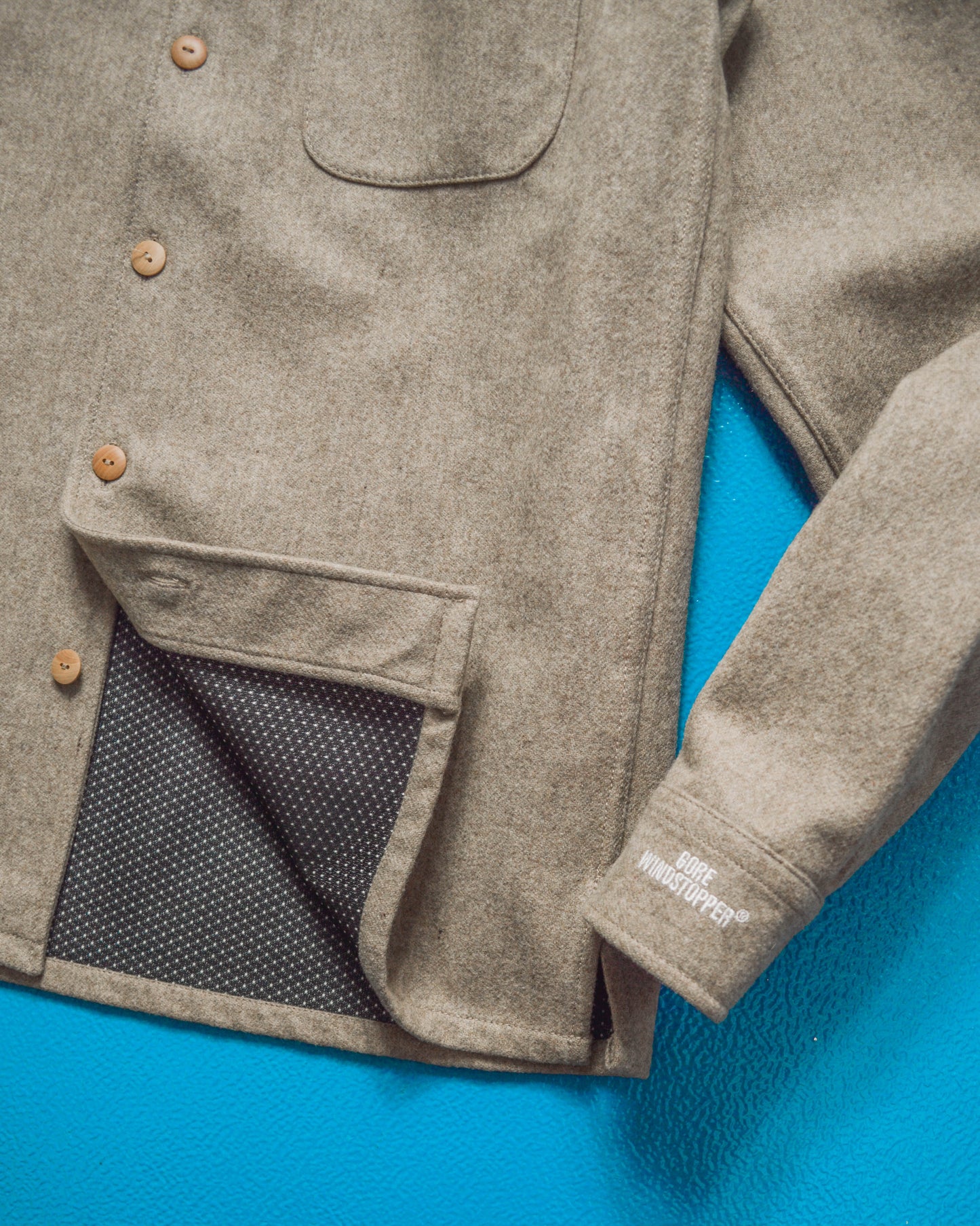 Gore Windstopper Wool Mesh Lined Over Shirt (M)