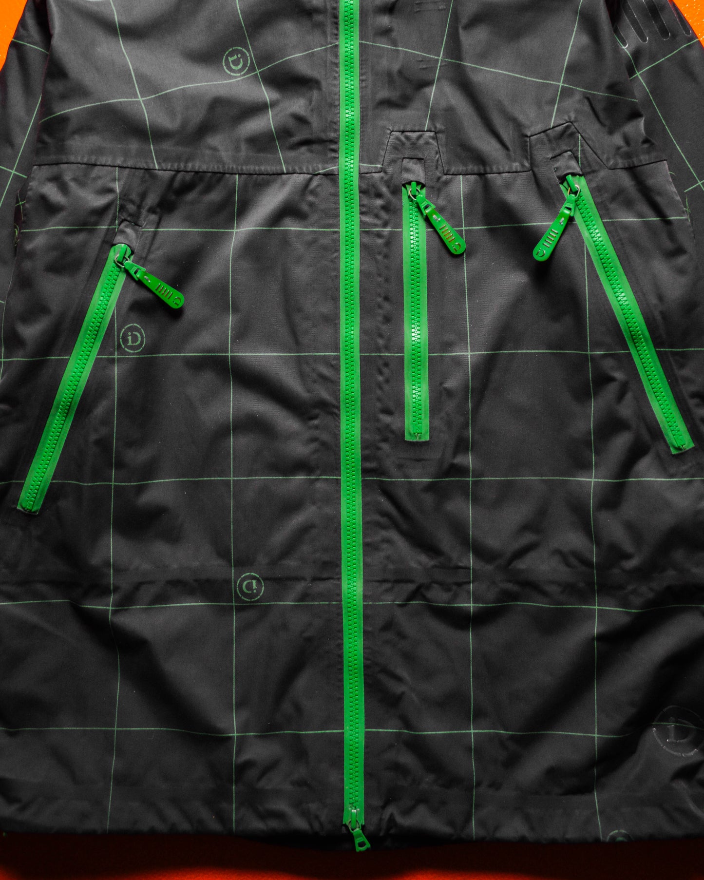 Idiom Black Green Grid Taped Seam Jacket (~M~)