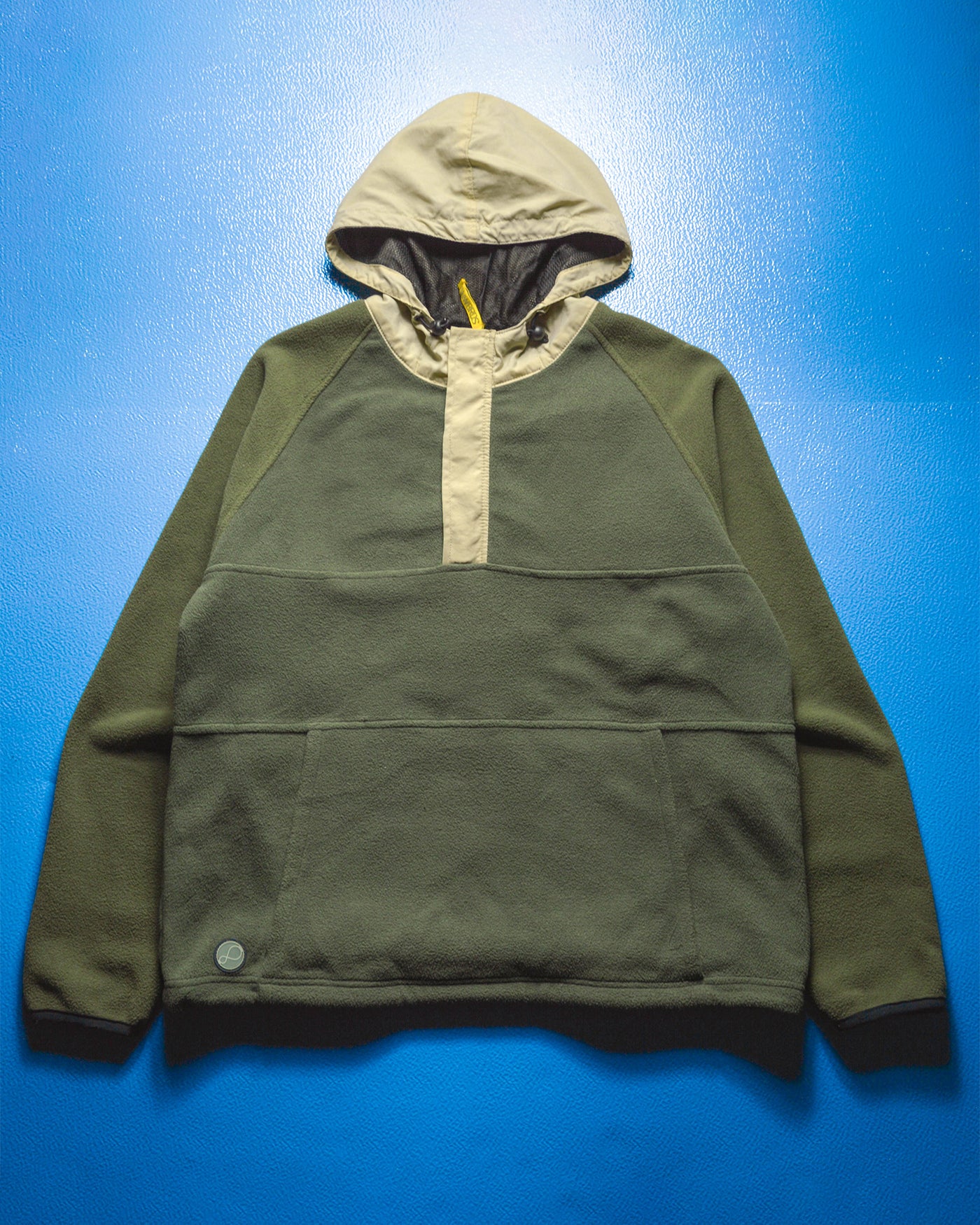 Tonal Olive Fleece Panelled Hoody (L)