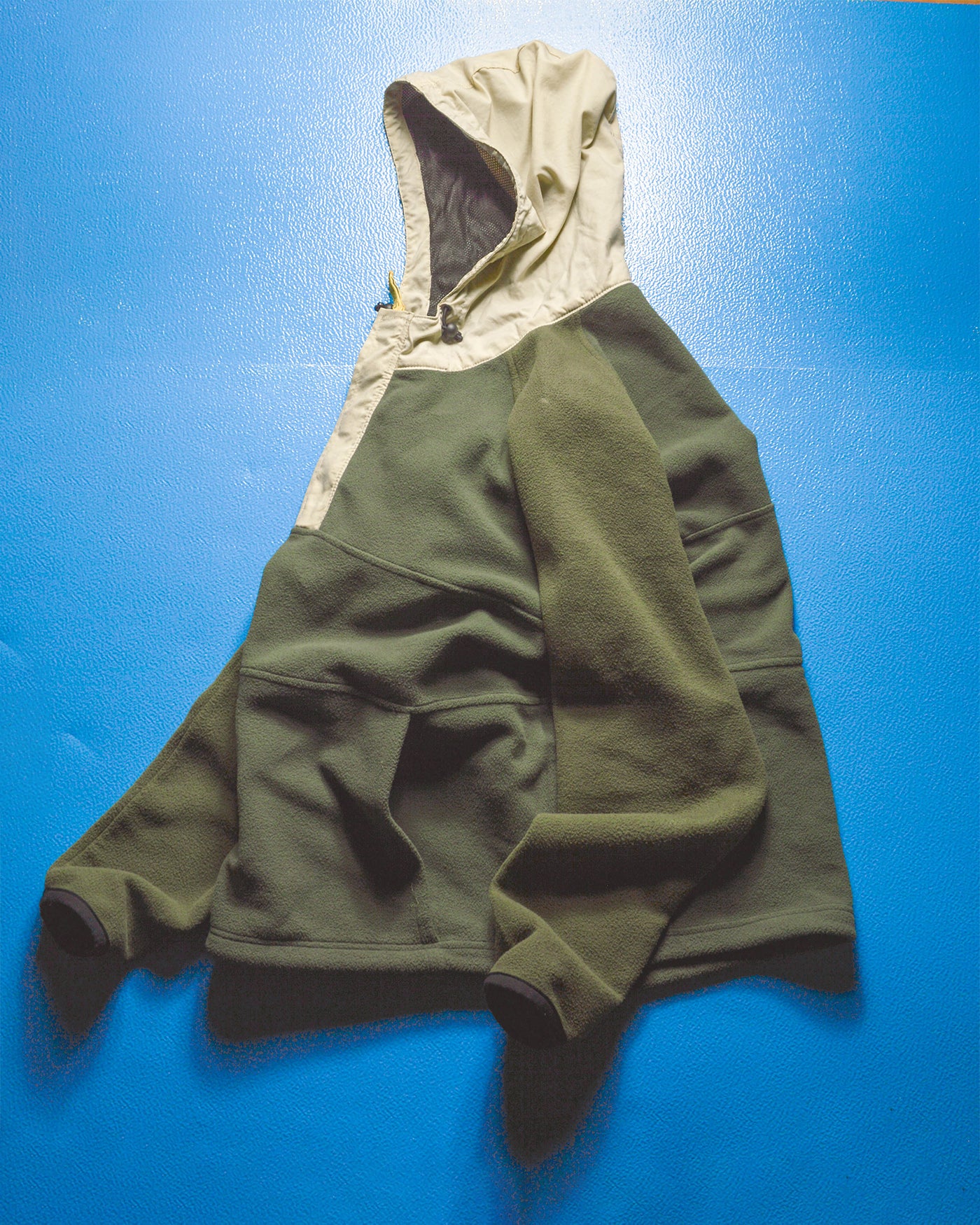 Tonal Olive Fleece Panelled Hoody (L)