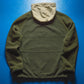 Tonal Olive Fleece Panelled Hoody (L)