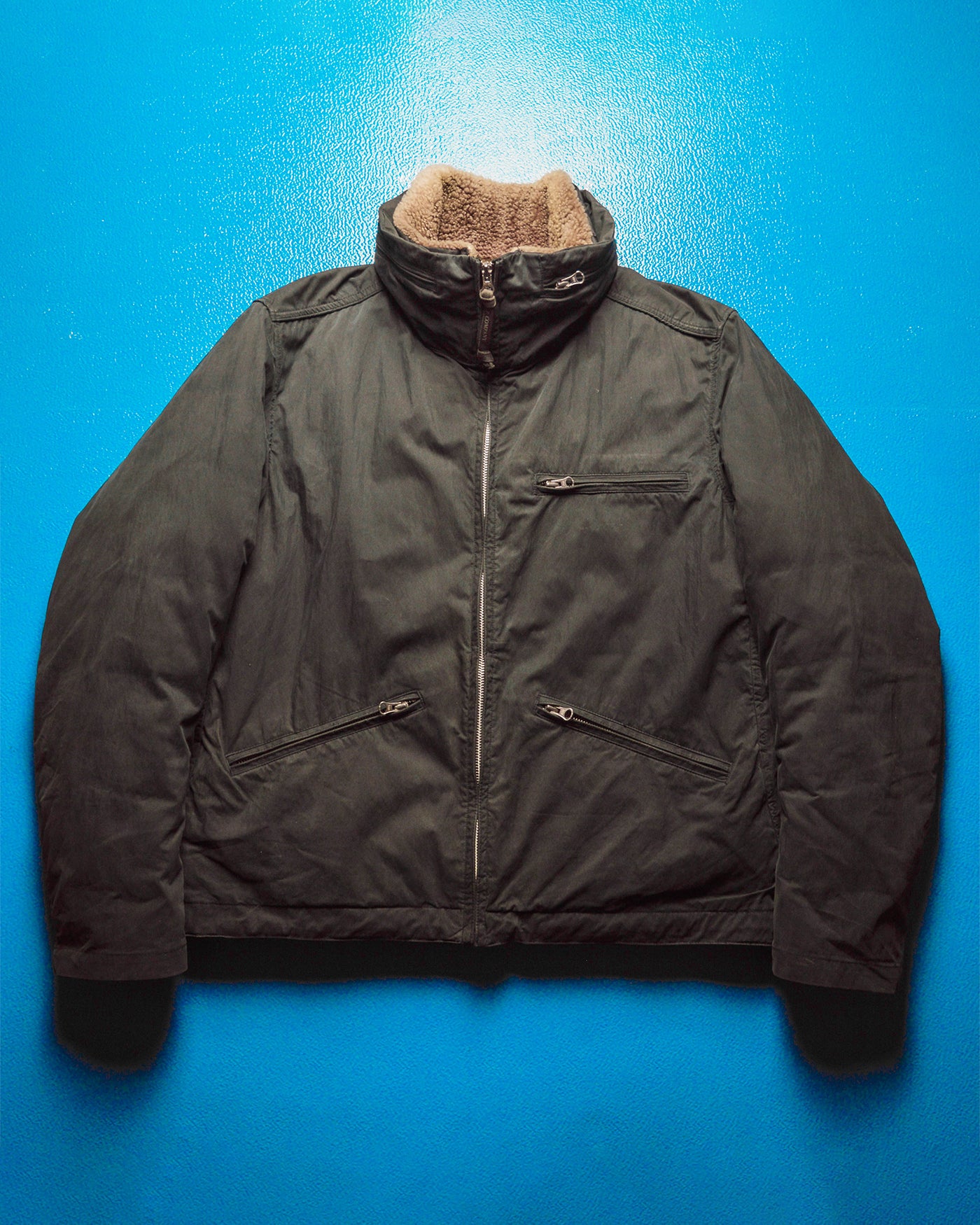 AW 2005 2in1 Brushed Washed Black Shell + Square Quilted Goose Down Puffer Liner  Jacket (~L~)