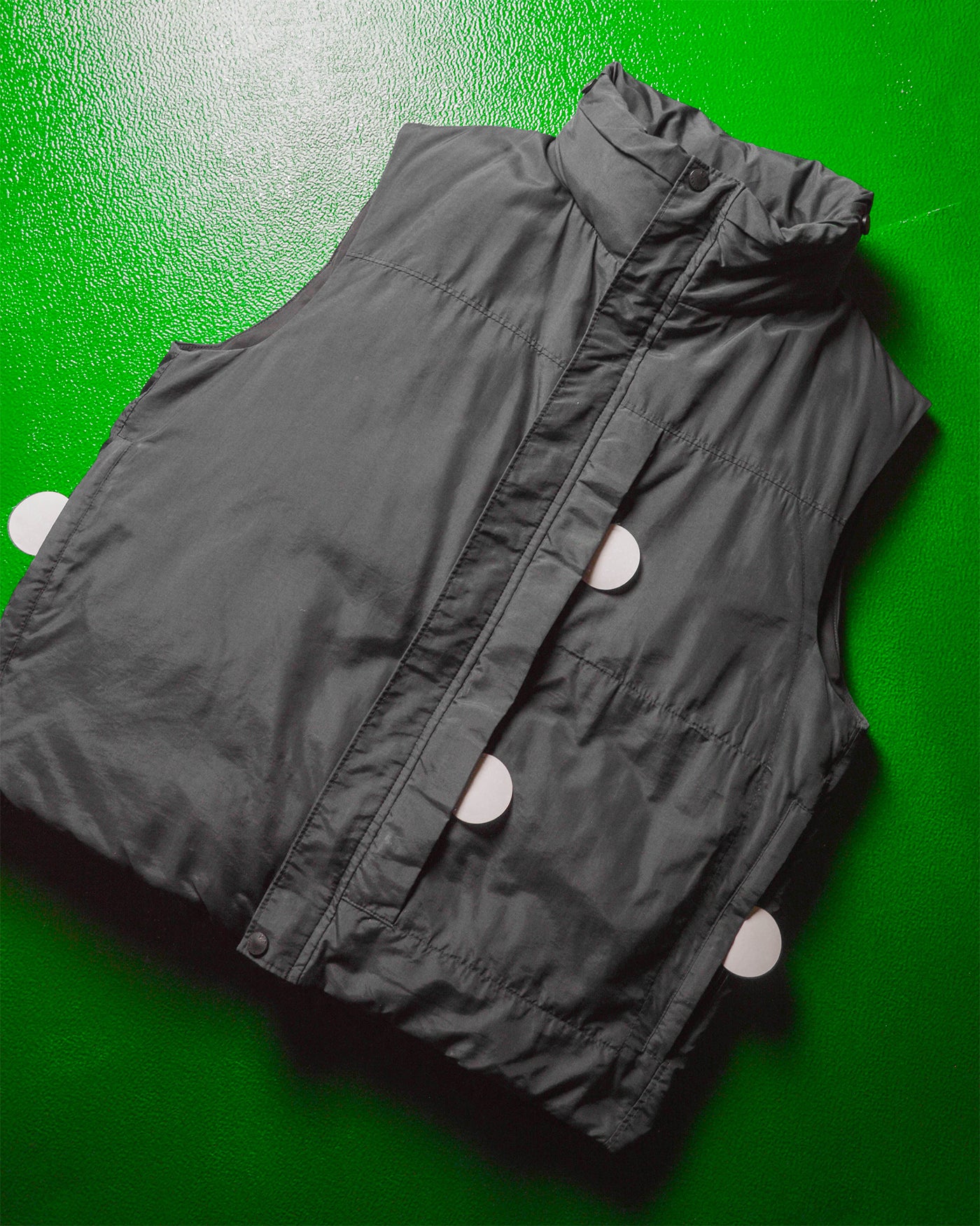 AW 2001 Slate Grey Goose Down Asymmetrical Puffer Vest / Gilet (~L~)