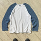 Early 2000s Blue / White Raglan Knit Jumper  (~M~)