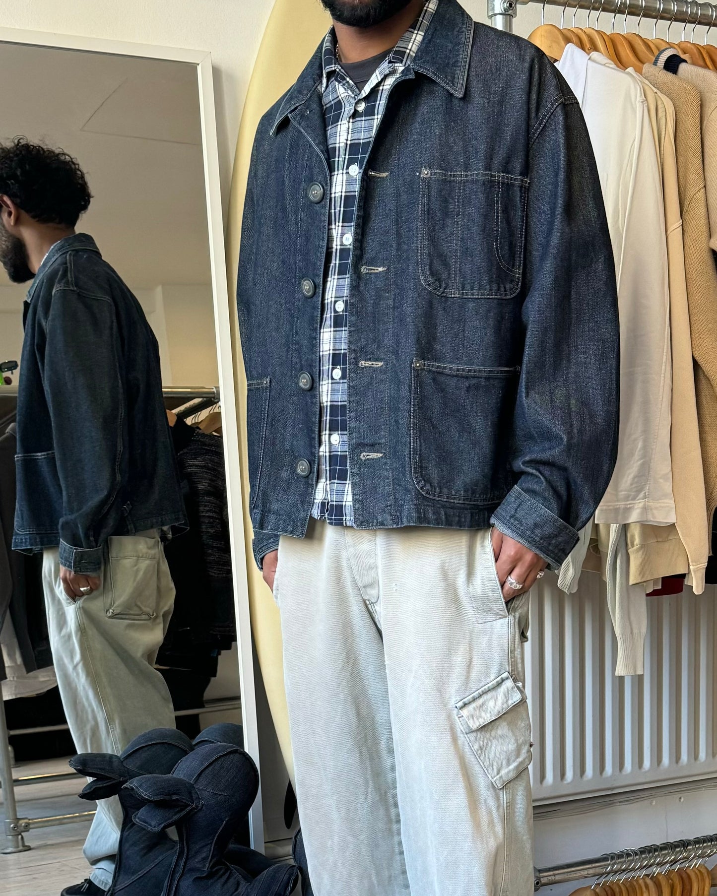 90s Denim Work Jacket (~L~)