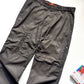 Early 2000s Shimmer Waxed Grey Asymmetrical Zip Cargo Pants (34~36)
