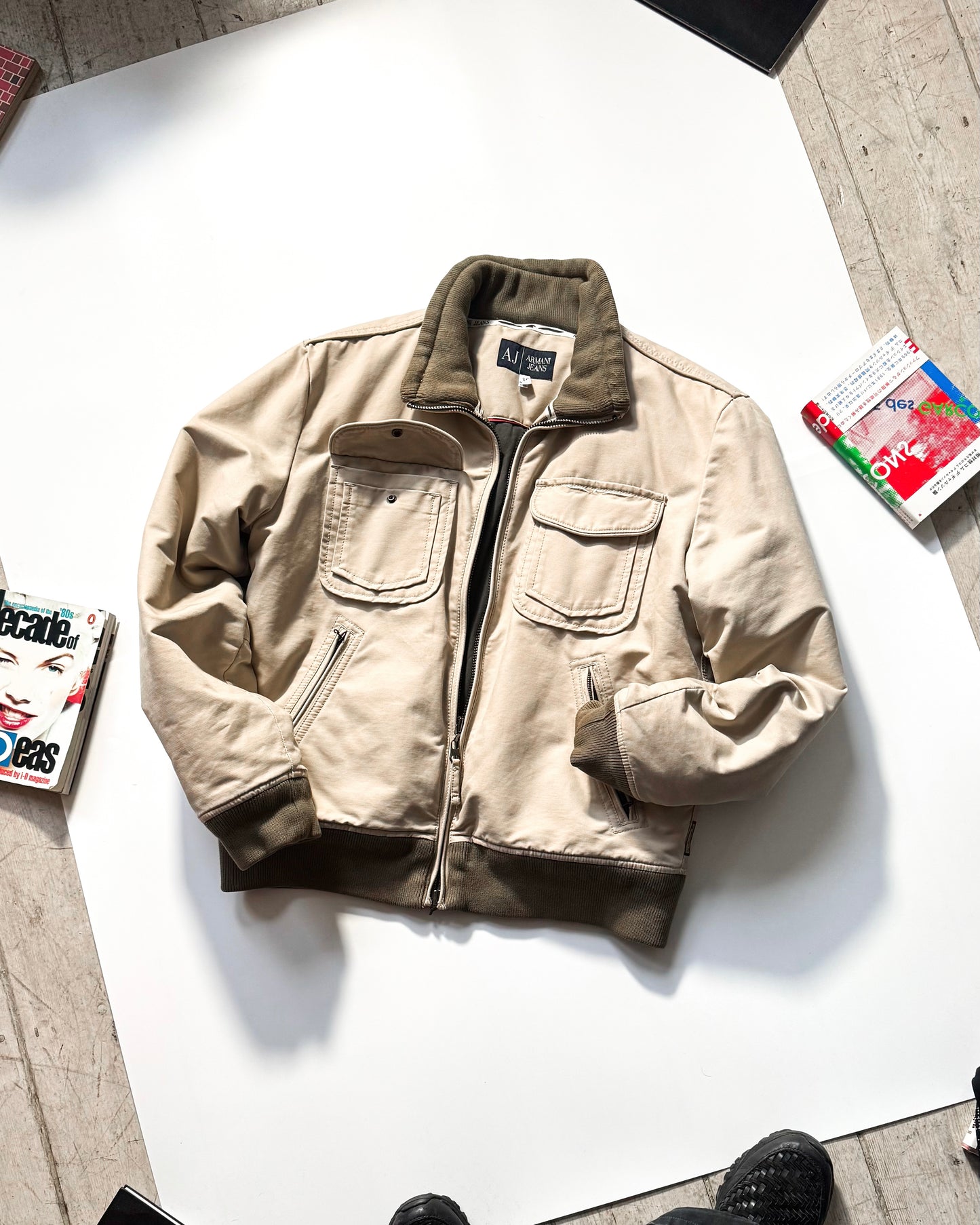 Beige Double Stacked Pocket Padded Work Jacket (~L~)