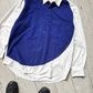 90s Off Center  Circle Patch Blue / White Shirt (~L~)