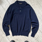 1989 Navy Round Neck / Peter Pan Neck Lightwieght Knit Jumper  (M~L)