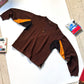 Brown / Orange Mesh Panelled Knit Jumper (M~L)
