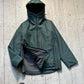 2000s Iridescent Deep Green Fleece Lined Side Zip Technical Jacket (~M~)