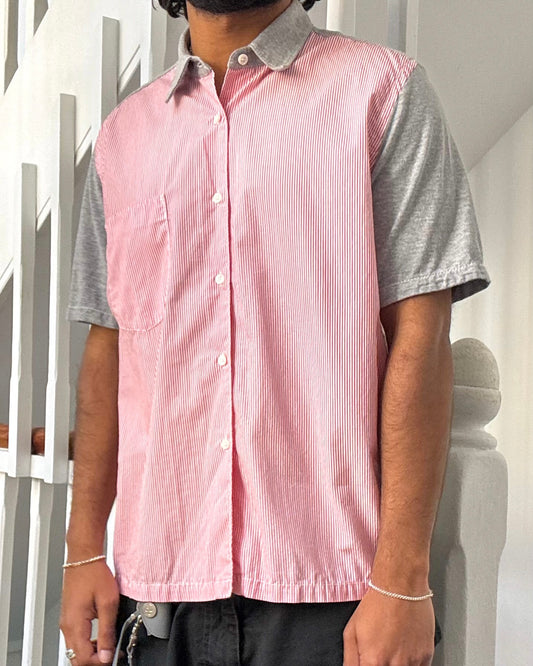 2004 Red Striped Short Sleeve Shirt (~M~)