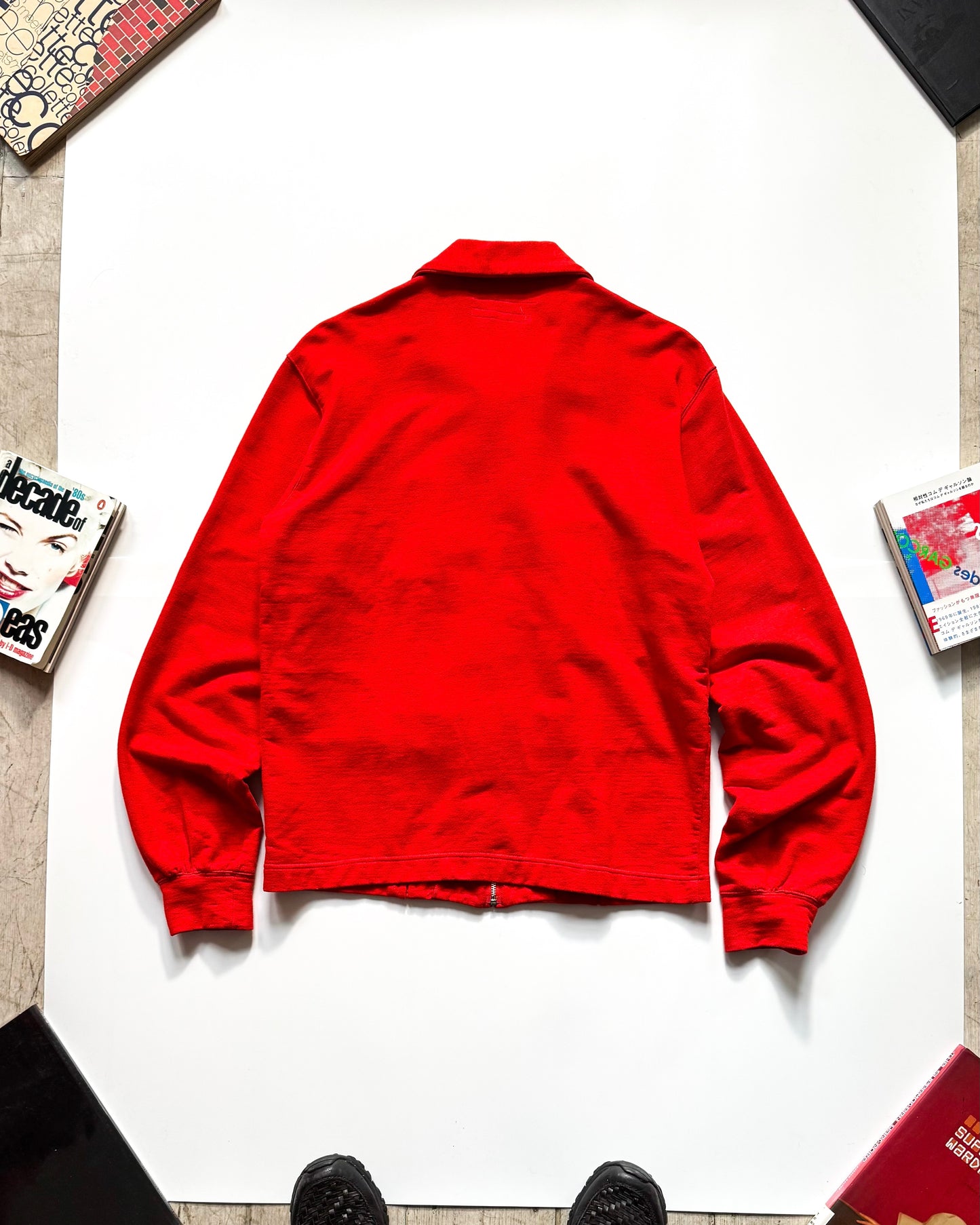 AW01 Tectonic Panelled Red Jersey Work Jacket (M~L)