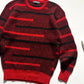 AW85 Asymmetrical Red Stripe Knit Sweater / Jumper (~L~)