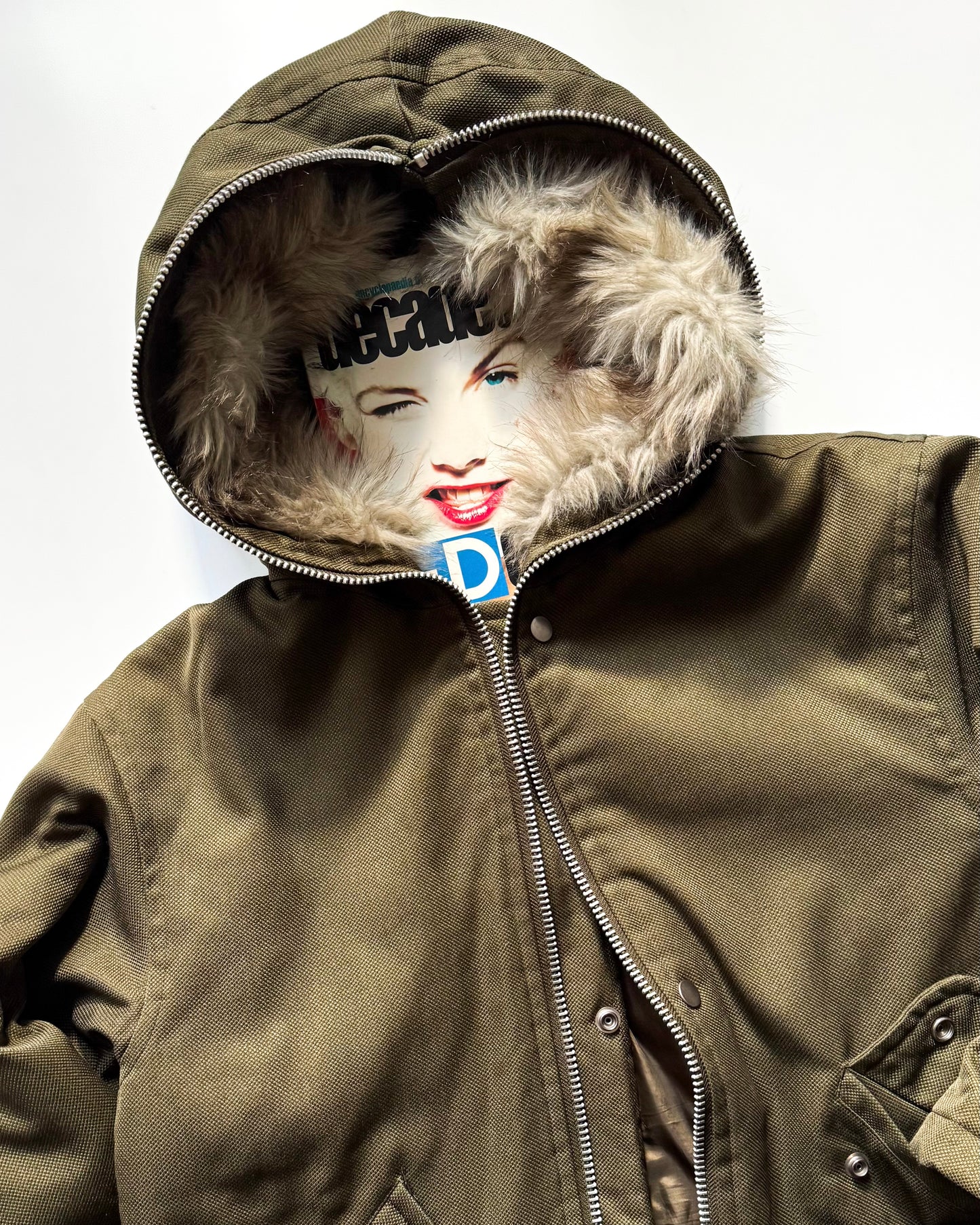 Spring 2000 Faux Fur  Face Full Zip Parka Jacket (~M~)