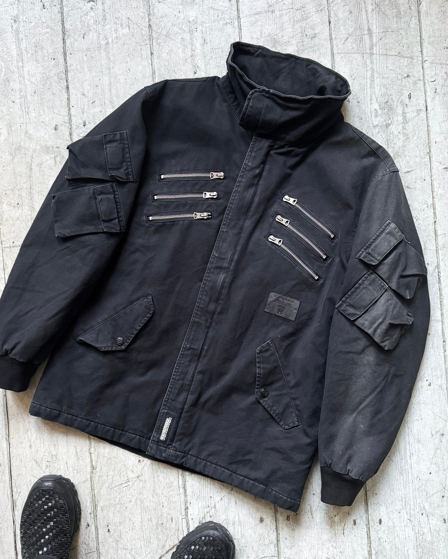 2002 Washed Black Cargo Moto / Astro Jacket (M~L)