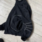 Black White Moto Style Piped / Ribbed Articulated Elbow  Zip Up Tracktop  (~M~)