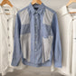 2008  Cross Patchwork Pinstripe Blue / White Shirt (~S~)