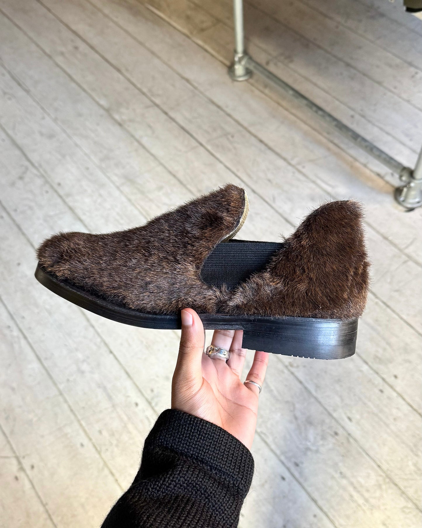 Brown Faux Fur Low Boots (JP28 / UK9)