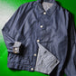1990 Reversible Navy Blue Chambray  Gingham Jacket (~M~)