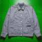 1990 Reversible Navy Blue Chambray  Gingham Jacket (~M~)