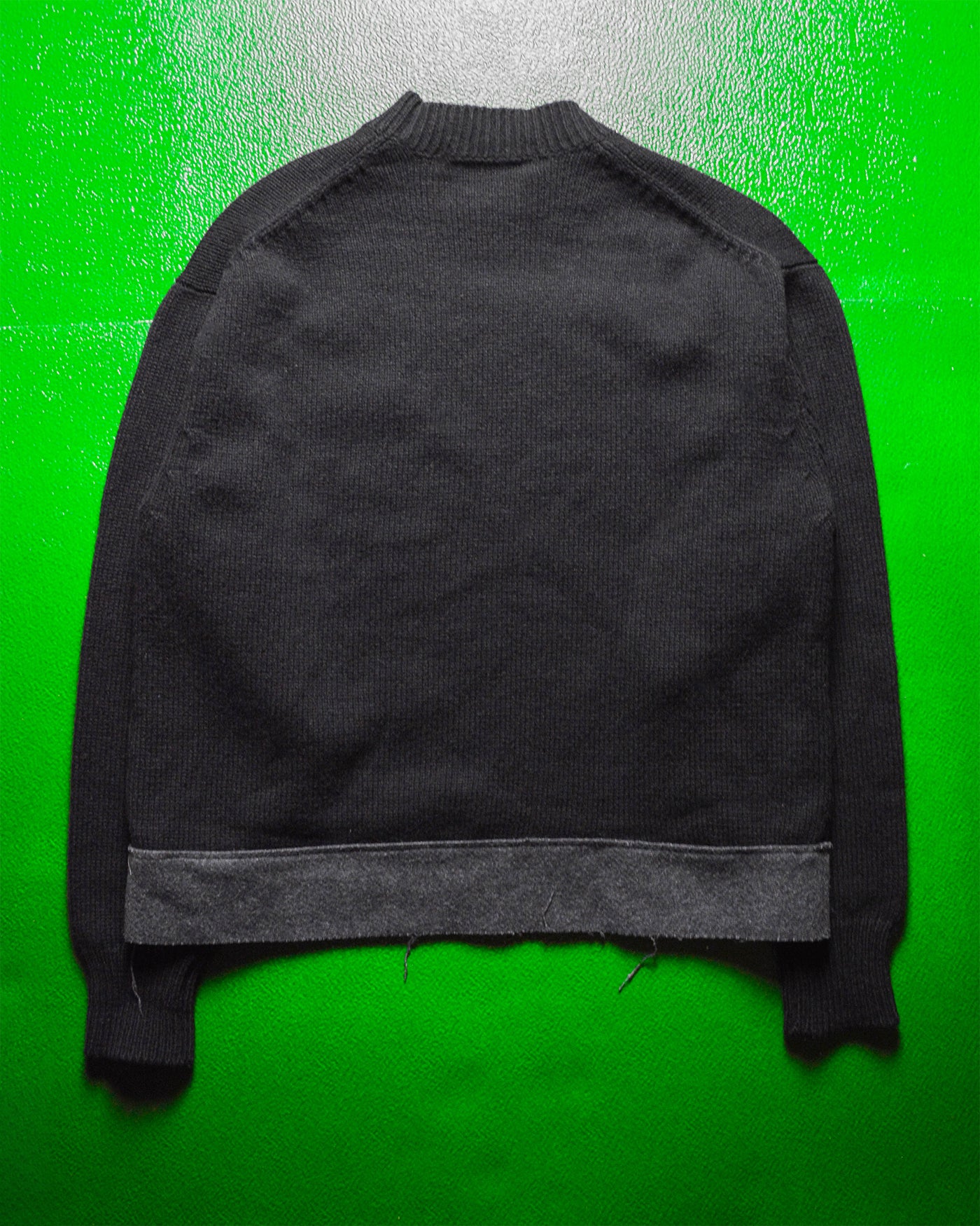 1995 Black / Grey Contrast  Raw Waist Band Knit Jumper (~M~)