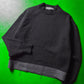 1995 Black / Grey Contrast  Raw Waist Band Knit Jumper (~M~)