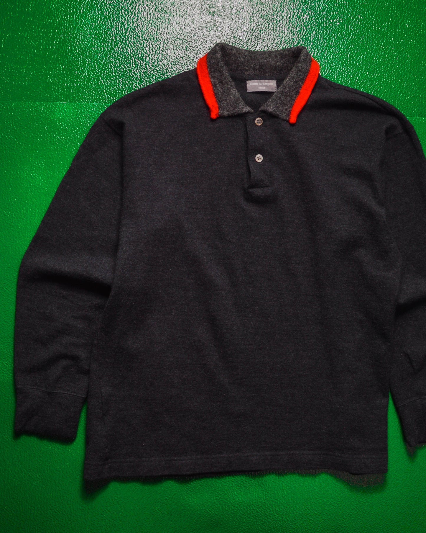 1996 Contrast Collar End Wool Longsleeve Polo (~S~)