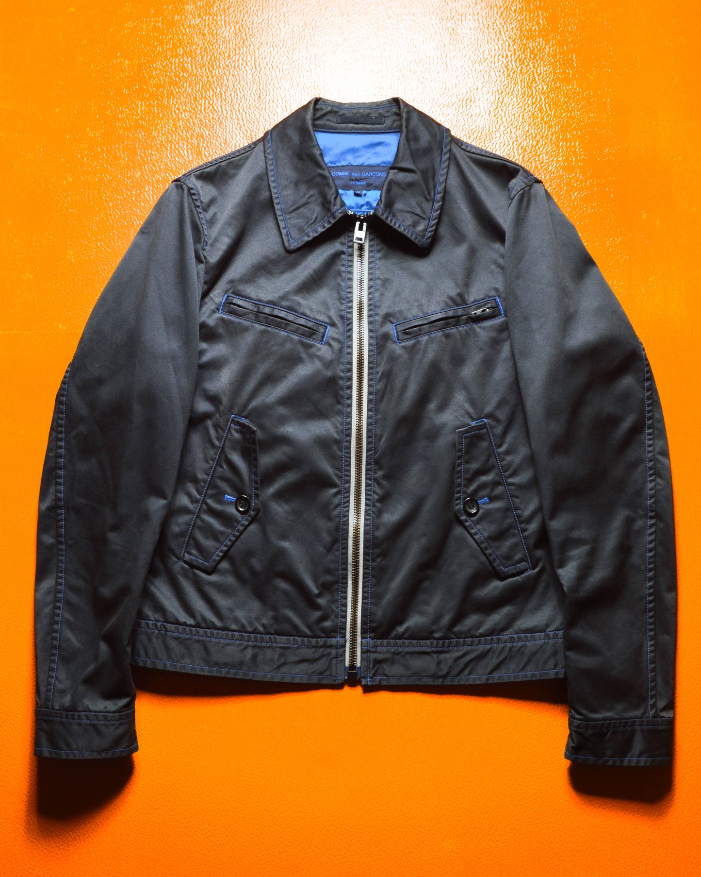 2008 Contrast Stitch Black Blue Work Jacket (M)